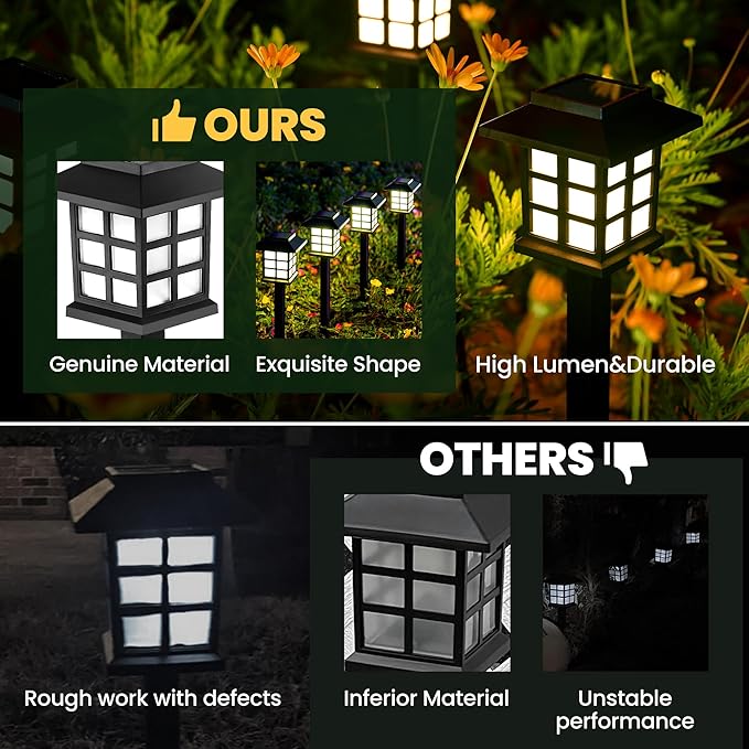 Solar Pathway Lights 12-Pack, Garden LED