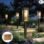 8-Pack Warm White Solar Path Lights, Outdoor Garden LED