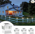 White Solar Fence Post Caps 4-Pack, Fence LED