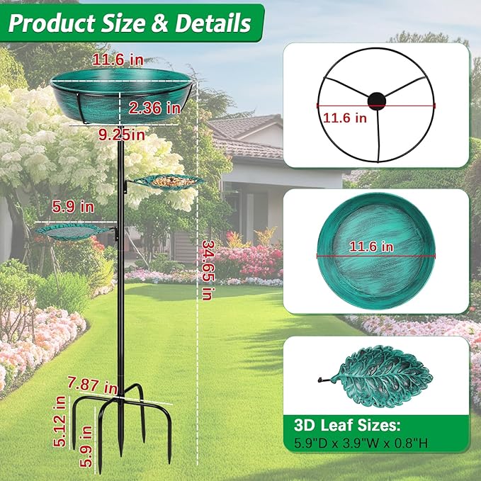 Classic Bird Bath & Feeder, Outdoor Metal