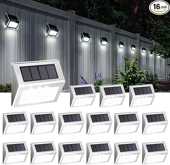 Modern Solar Stair Lights 16-Pack, LED