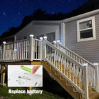 4-Pack Solar Post Cap Lights, White Waterproof
