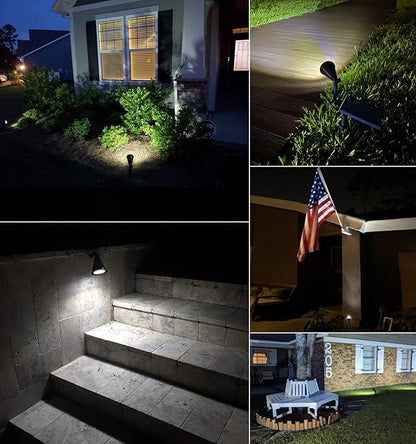 MEIHONG Solar Spot Lights for Outside, Waterproof Solar Spot Lights Dusk to Dawn, Solar Landscape Lights Solar Powered Lights for Garden Porch Walkway Patio (2 Pack)