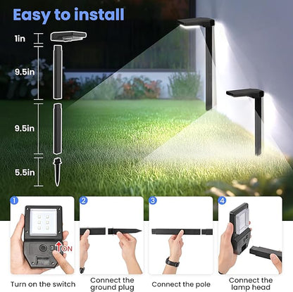 Solar Pathway Lights Outdoor, Smart Color Changing with 9-in-1 (Warm White/Cool White/RGBCW) Modes,Bright Landscape Lighting Waterproof for Walkway,Garden,Driveway,Yard,Patio(6pack)