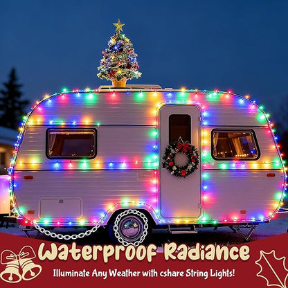 Christmas String Lights Outdoor Waterproof 9.8ft 30 LED, Muliticolor Fairy Lights Battery Operated with Timer Clear Wire for Indoor & Outdoor Christmas Decorations Garland Party Garden 2 Packs
