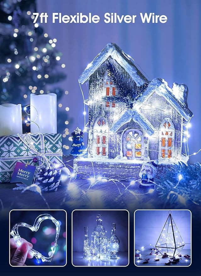 7ft White Outdoor Edison String Lights, Weatherproof