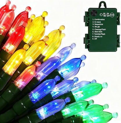 Christmas Backyard String Lights, 18ft 50 LED Waterproof