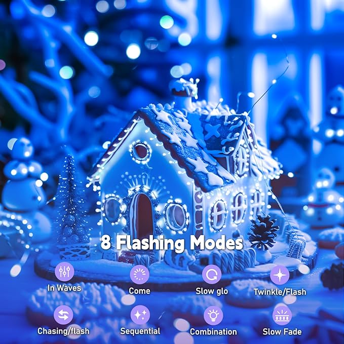 Christmas Yard String Lights, 16ft 50 LED Waterproof