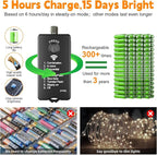 2-Pack 33ft Christmas LED String Lights, Waterproof Timer Lights