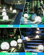 2-Pack White In-Ground Solar Lights, Flat LED Garden