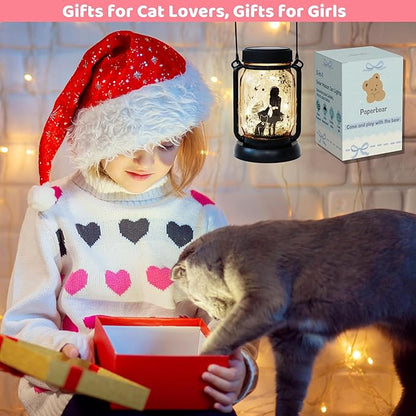 Cat Girl Lamp, Fairy Lanterns, Girl Room Decor, Girl Bedroom Decor, Girls Gifts, Cat Memorials, Gifts for Cat Lovers, Gifts for Girls, Fairy Lantern Jar Night Light Arts and Crafts for Kids
