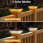 Solar Post Cap Lights 4-Pack, 2-Mode Waterproof LED