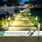 Warm White Solar Pathway Lights 12-Pack, Garden LED
