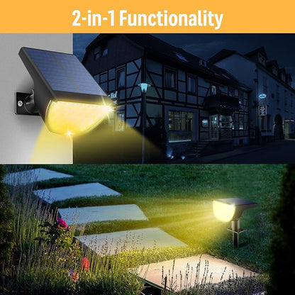 Solar Lights Outdoor Waterproof IP65, Solar Powered 76 LED 3 Lighting Modes Solar Spot Lights Outdoor for Yard Garden Landscape Pathway (Warm White, 6 Pack)