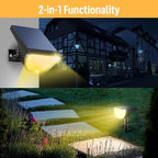 4-Pack 76 LED Solar Wall Spotlights, Waterproof