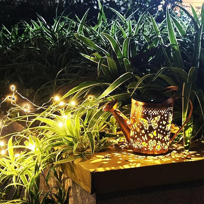 Solar Watering Can with Lights - Outdoor Garden Decor, Waterproof Hanging Lantern Landscape Lights for Yard, Patio, Pathway - Solar Lights Outdoor (C)