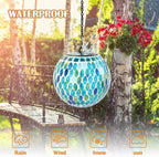Mosaic Solar Hanging Lanterns, Rustic Yard Decor