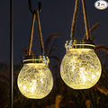 2-Pack Backyard Solar Lanterns, Waterproof LED Outdoor Lights