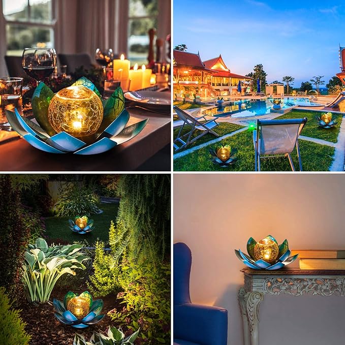 Blue Solar Path Lights, Outdoor Yard LED