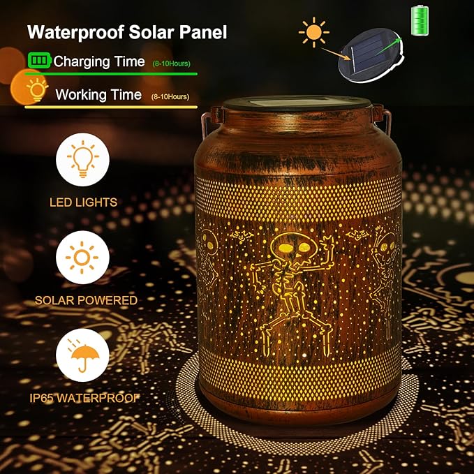 Chrismas Gifts,Solar Chrismas Decorations Outdoor Lantern, Solar Lights Outdoor Waterproof LED Decorative Garden for Lawn, Landscape, Patio, Porch Hanging Lantern for Women, Ladies, Mom, Grandma