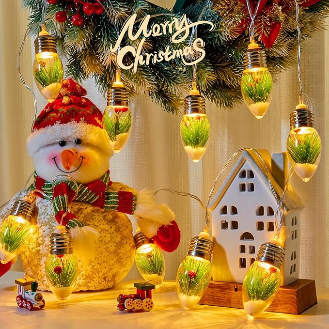 5ft Christmas LED String Lights, Waterproof Timer Lights