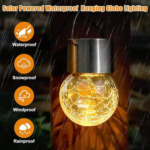 12-Pack Globe Solar Lanterns, Waterproof LED Patio Lights