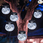 6-Pack Globe Solar Lanterns, Waterproof LED Patio Lights
