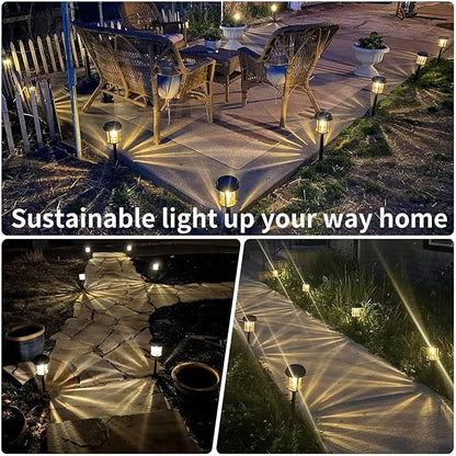 XMCOSY+ Solar Pathway Lights Outdoor, 6 Pack Solar Powered Garden Lights, 20 LM LED Glass Landscape Lights, Waterproof Lighting for Garden Yard Landscape Driveway Walkway