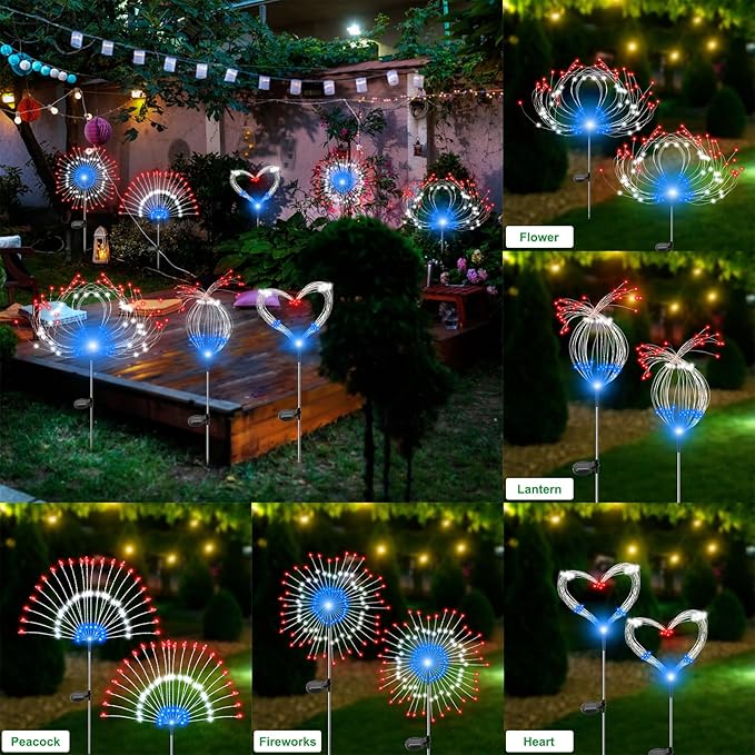 2-Pack Solar Landscape Lights for Walkway