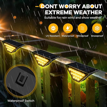 Solar Step Lights for Outside, Solar Stair Lights Outdoor Waterproof, Deck Step Lights for Fence, Patio, Yard, Porch, Front Door, Sidewalk, Garden, Patio Decor (8, Warm White)