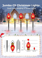 Christmas Pathway String Lights, 8.5ft C9