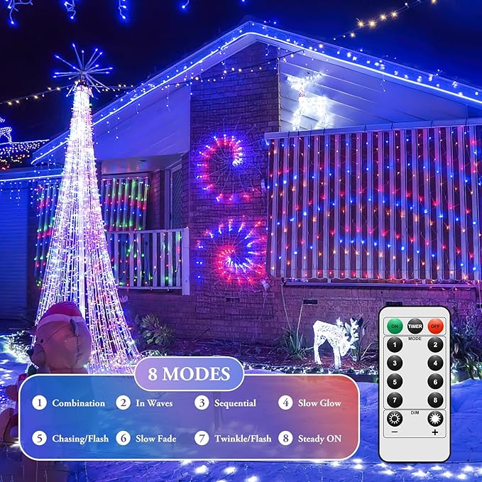 33ft Multicolor Outdoor Edison String Lights, Weatherproof