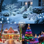 2-Pack Outdoor String Lights, 33ft Waterproof LED