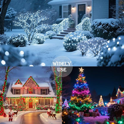 Green String Lights Battery Powered, 4 Pack Total 66.6 FT 200 LED Christmas String Lights for Indoor Outdoor Decoration, Twinkle Fairy Light for Party Room St Patrick's Day Decorations