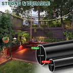 Heavy-Duty String Light Poles 2-Pack, 10ft Party