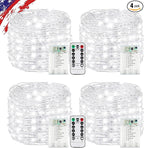 Christmas Backyard String Lights 4-Pack, 20ft 60 LED Waterproof
