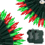 2-Pack Christmas String Lights, 17ft 50 LED Waterproof Twinkle Lights