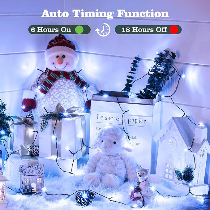 Christmas Fairy Lights 4-Pack, 132ft 400 LED Battery Twinkle Lights