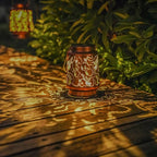 2-Pack Metal Hummingbird Solar Lanterns for Outdoor, Waterproof LED