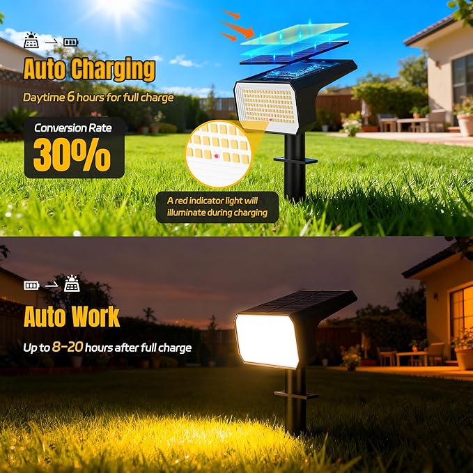 118 LED Solar Wall Spotlights 4-Pack, LED