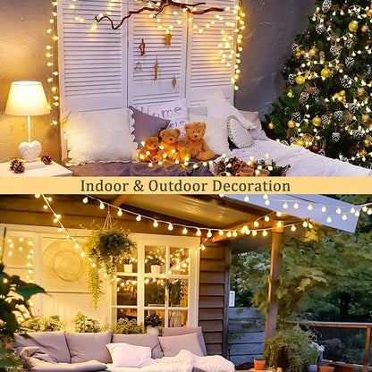 33ft Christmas LED String Lights, Waterproof Timer Lights