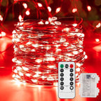 8ft Christmas LED String Lights, Waterproof Timer Lights