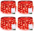Christmas Fairy Lights 4-Pack, 1ft 50 LED Battery Twinkle Lights