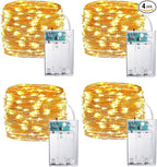 4-Pack 16ft Christmas LED String Lights, Waterproof Timer Lights