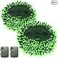 2-Pack Outdoor String Lights, 6ft Green Waterproof LED