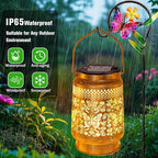 4-Pack Elegant Hanging Solar Lanterns for Garden, Waterproof LED