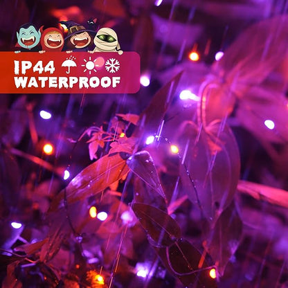 2-Pack Halloween String Lights, 66ft 200 LED Waterproof Twinkle Lights