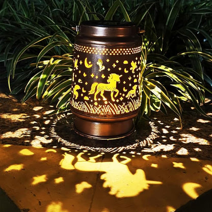 Unicorn Solar Lanterns Outdoor Waterproof, Garden Decor Metal High Brightness LED Light, Solar Hanging Lantern for Garden,Yard,Patio,Lawn, Landscaping (Unicorn)