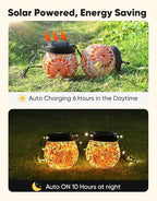 Solar Globe Lanterns 2-Pack, Backyard Hanging LED Decor