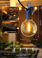 Outdoor String Lights, 30ft Warm White Waterproof LED